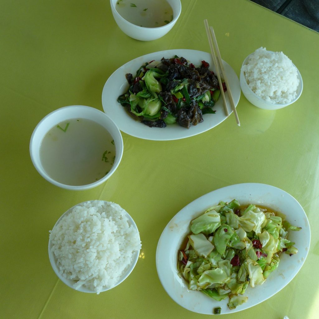Exemple de repas (Train Xining - Lhassa)