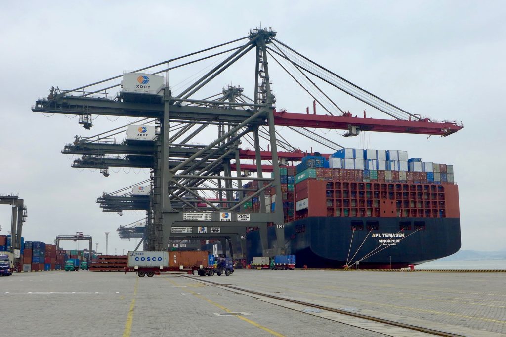 Le APL Temasek au port de Xiamen