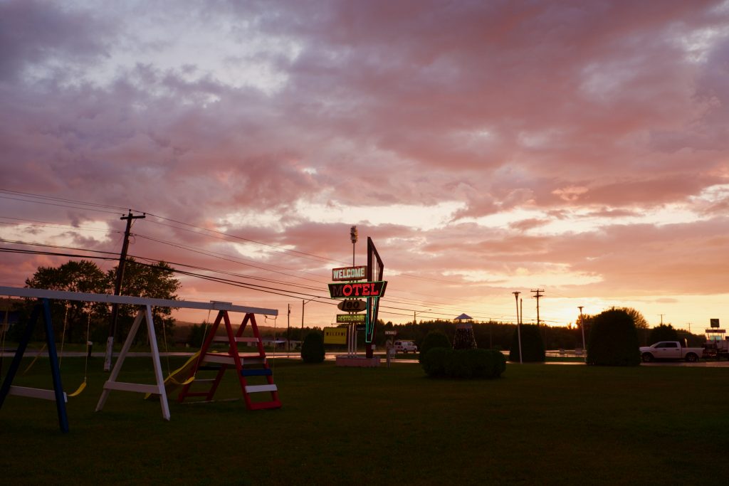 Coucher de soleil du motel